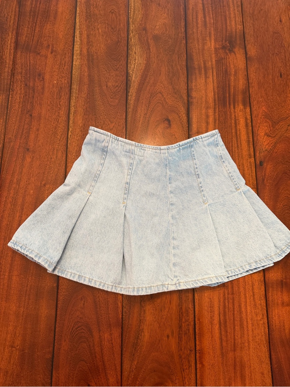 Zara Denim Pleated Mini Skirt